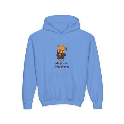 "Magically Unbothered" Capybara Wizard Kids Hoodie