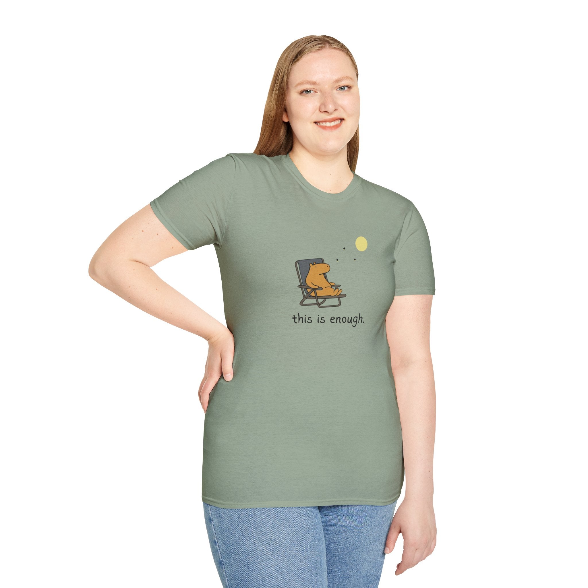 “This Is Enough” Capybara Moonlight Softstyle Tee