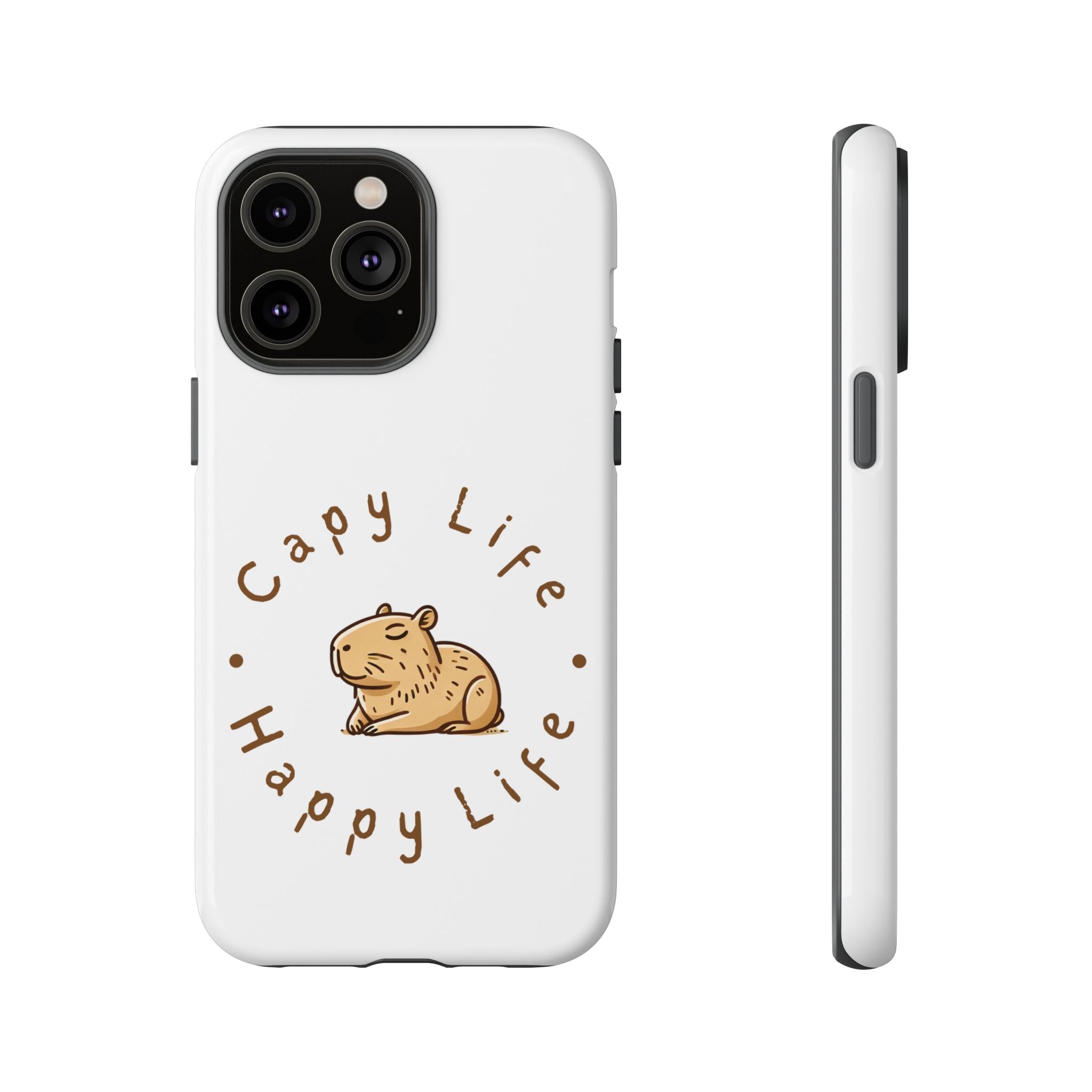 Capy Life Happy Life Signature Logo Phone Case