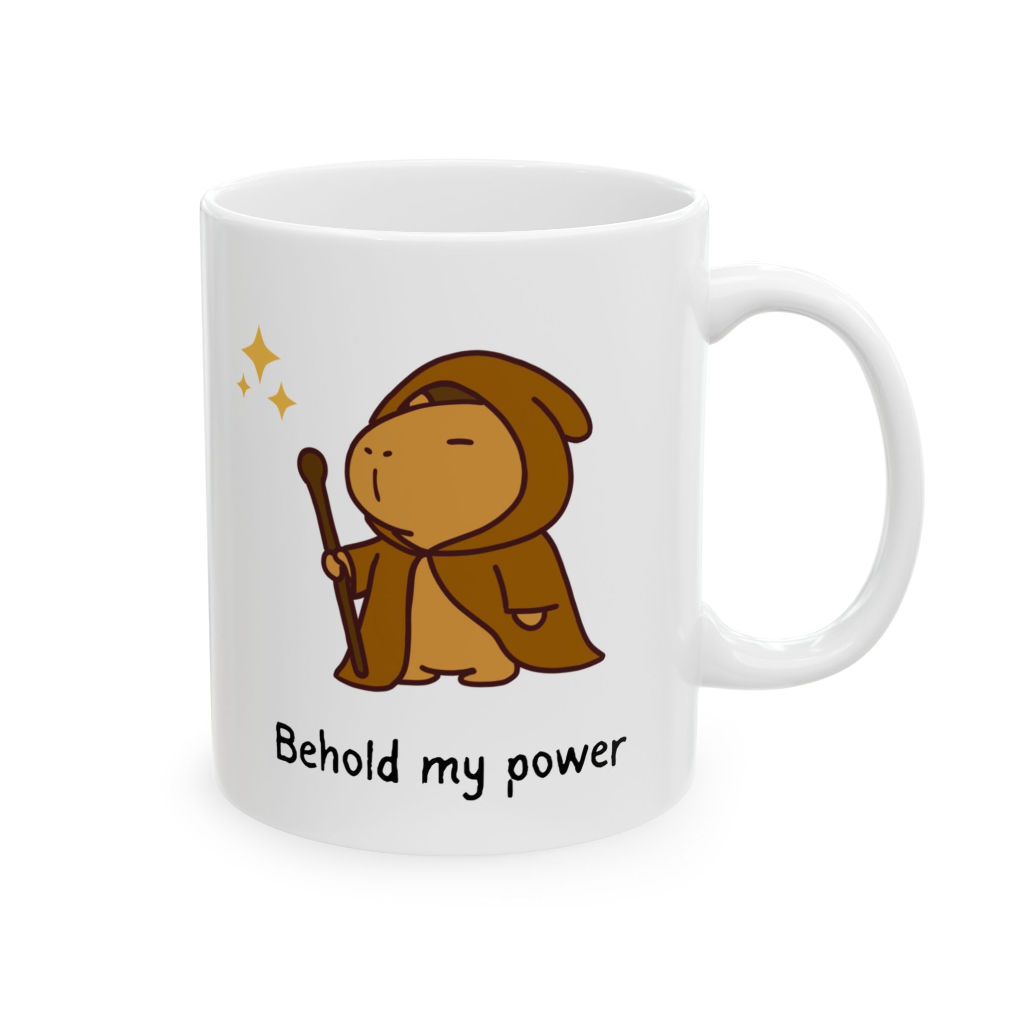 "Behold My Power" Capybara Wizard Coffee Mug