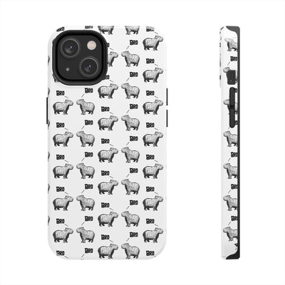 “Bro, Bro" Patterned Funny Capybara Phone Case