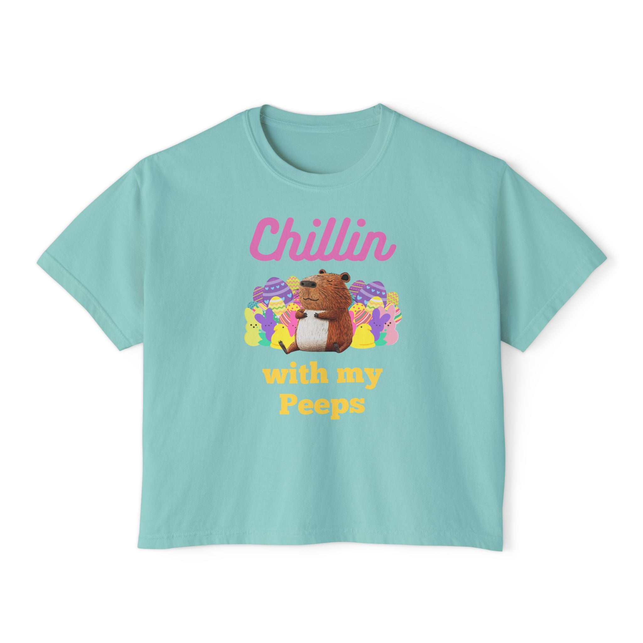 Clip Art Style Chillin with my Peeps Women's Boxy Shirt