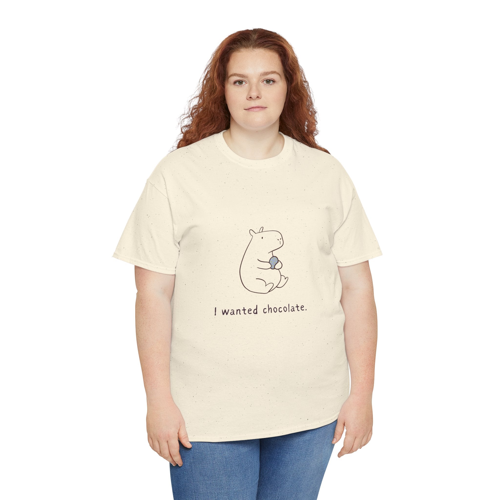 Funny Easter Capybara T-Shirt – “I Wanted Chocolate” Minimalist Easter Shirt, Cute Spring Graphic Tee