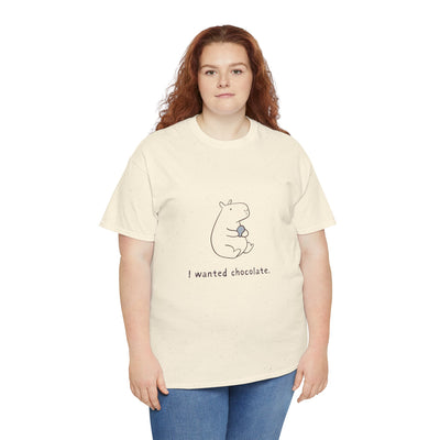 Funny Easter Capybara T-Shirt – “I Wanted Chocolate” Minimalist Easter Shirt, Cute Spring Graphic Tee