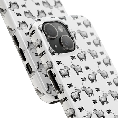 “Bro, Bro" Patterned Funny Capybara Phone Case