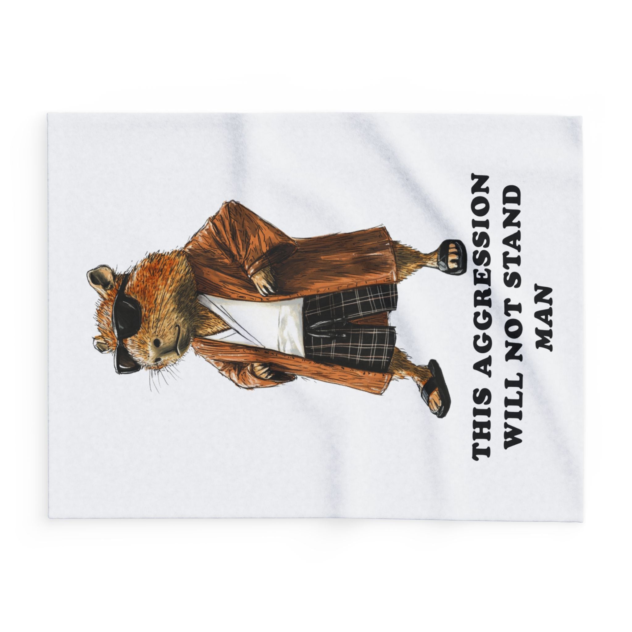 Fleece Blanket - Big Lebowski Inspired Capybara - 'This aggression will not stand, man'