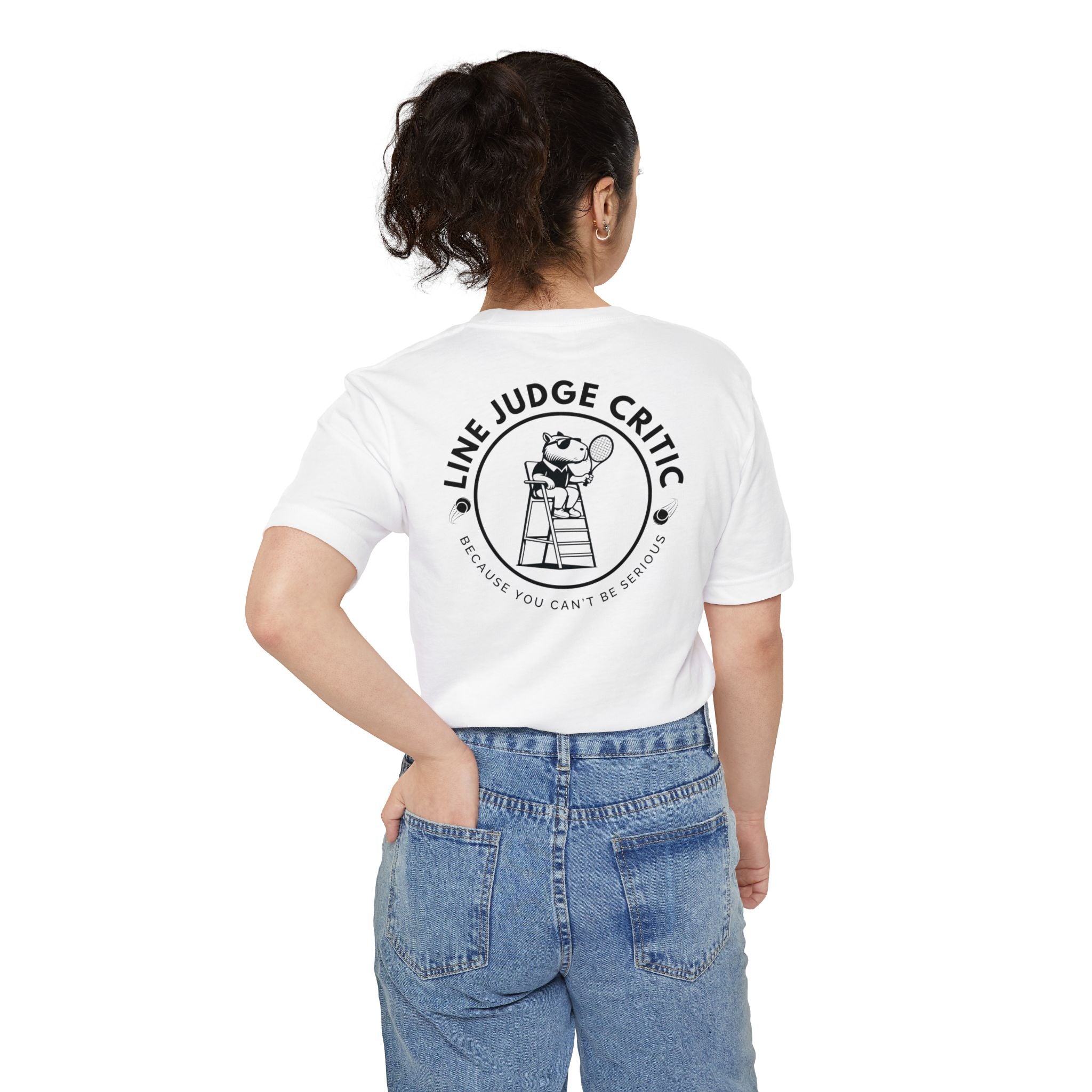 Capybara Tennis Pocket Tee – Funny Line Judge Shirt for Adults – Country Club Back Graphic – Capy Life Sports Collection