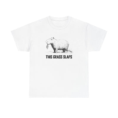 This Grass Slaps T-Shirt | Funny Chill Graphic Heavy Cotton Tee - view 4
