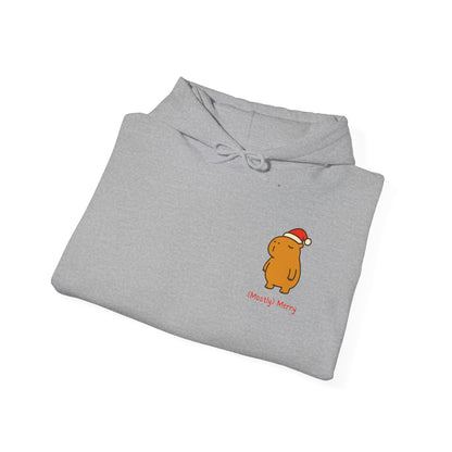 Funny Adult Christmas Hoodie – (Mostly) Merry Capybara Santa Sweatshirt | Cozy Holiday Apparel