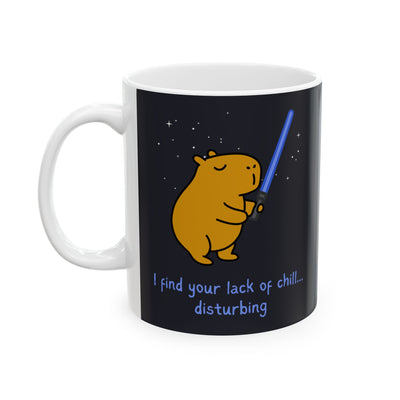 "I find your lack of chill" Capybara Jedi Coffee Mug