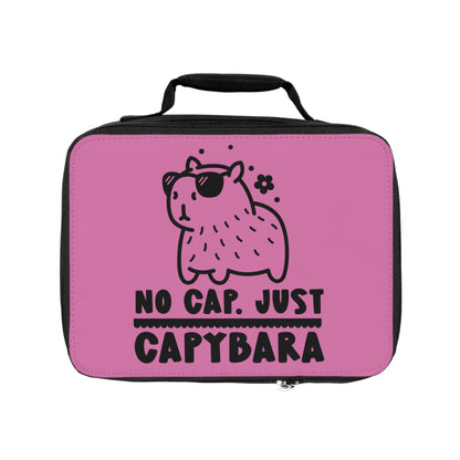 🧁🐾 No Cap, Just Capybara – Light Pink Kawaii Lunchbox