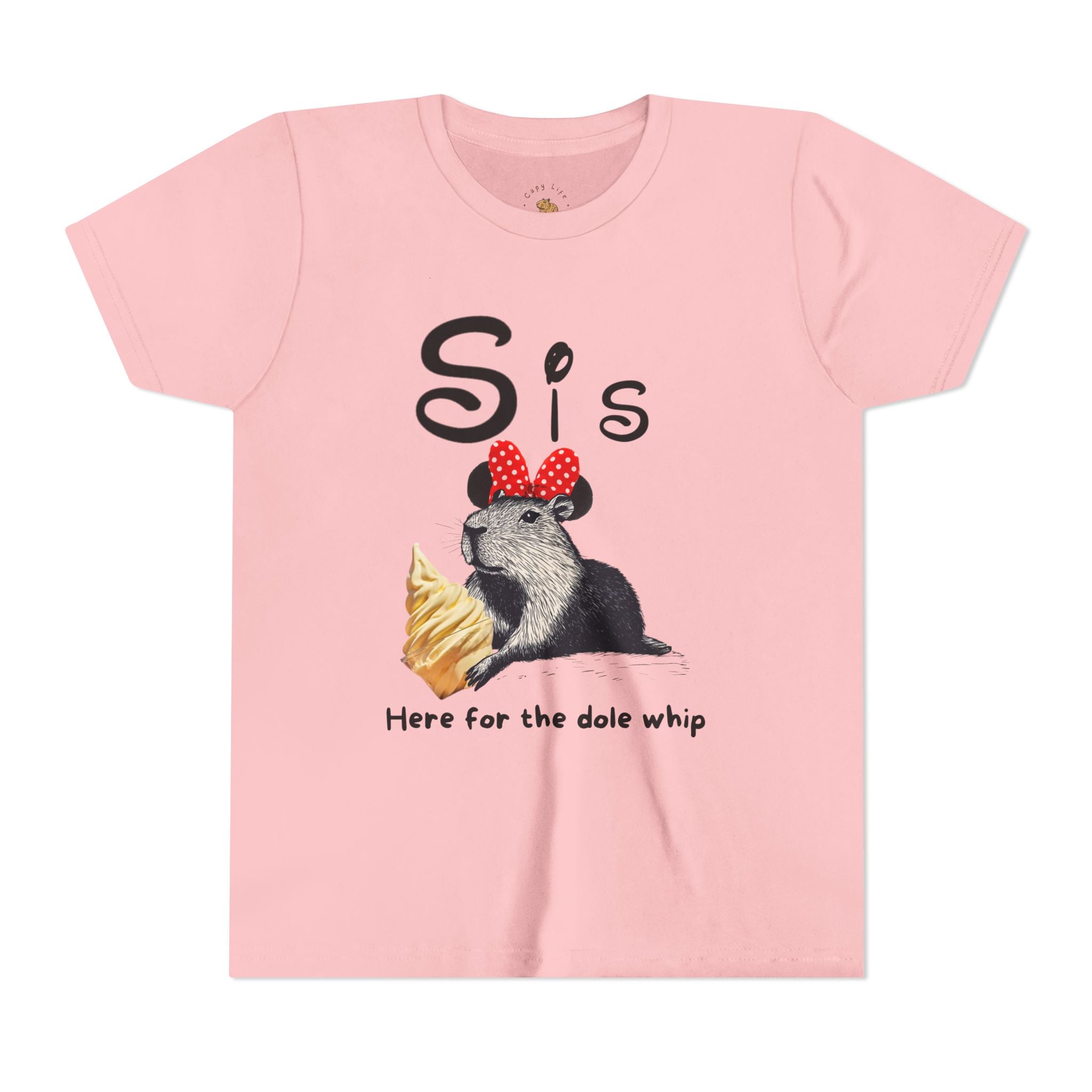 Sis Theme Park Here for the Dole Whip Tee -  Capybara Youth Unisex Jersey Short Sleeve Shirt