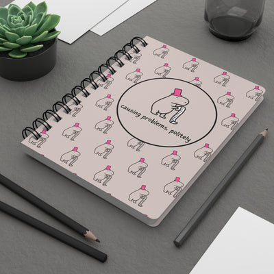 Funny Capybara Notebook – “Causing Problems, Politely” Spiral Journal