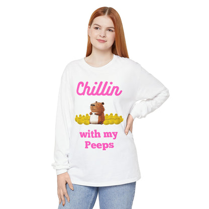 Chillin with My Peeps Marshemellows - Unisex Long Sleeve T-Shirt (ADULTS)