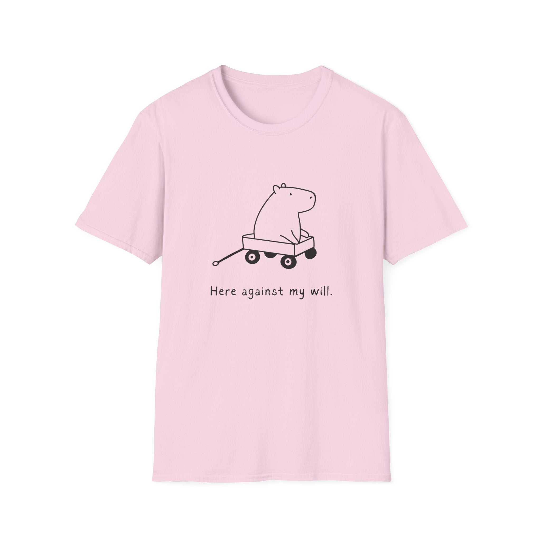Funny Minimalist Tee - Here Against My Will Capybara Shirt