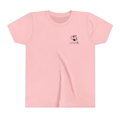Funny Kids Golf Tee – Cart Path Only Capybara Tee – Country Club Style with Funny Golf Vibes – Chill Youth Polo Alternative