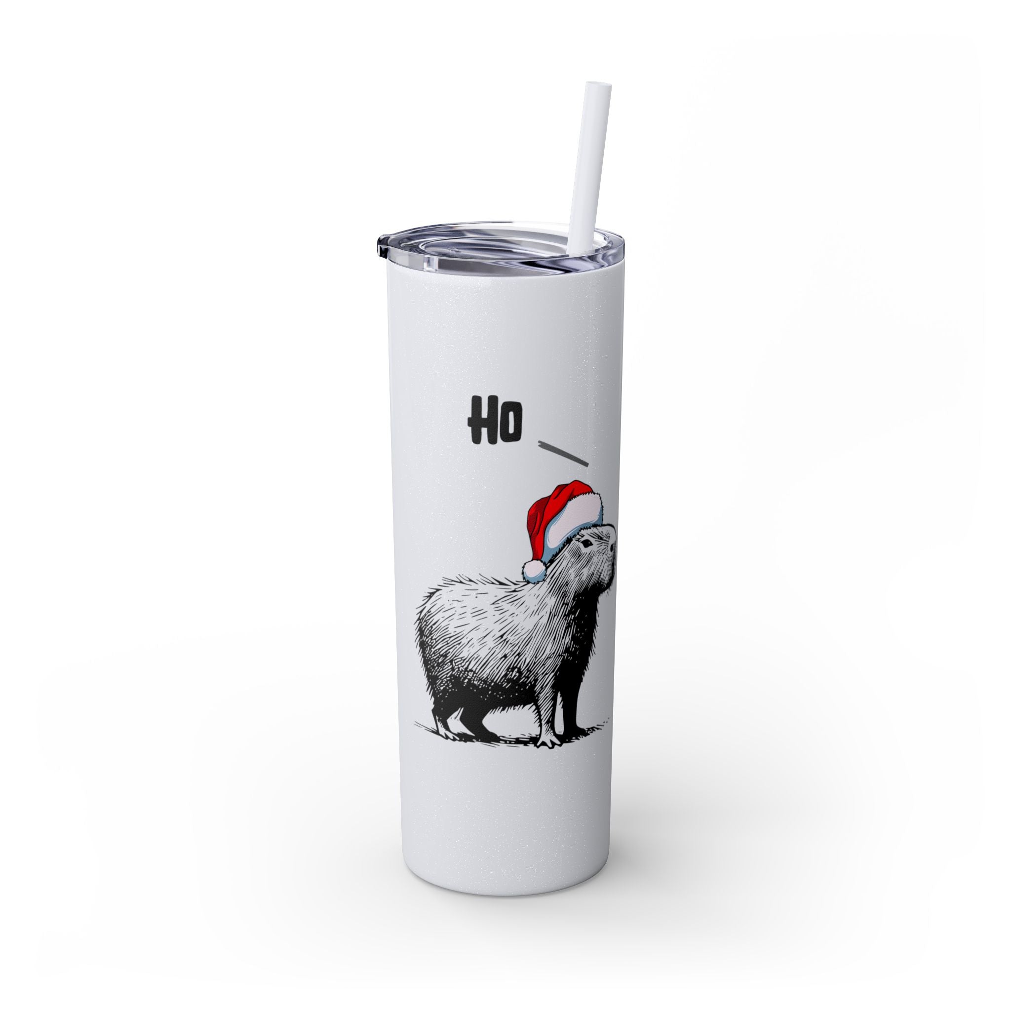 Ho Ho Ho Capybara Christmas Cup for Holiday Vibes - Skinny Tumbler