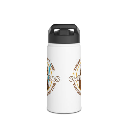 Star Wars Kids Water Bottle – These Aren’t the Capybaras You’re Looking For – Funny Obi-Wan Capybara Parody – 12oz Stainless Steel Bottle – Sci-Fi Gift