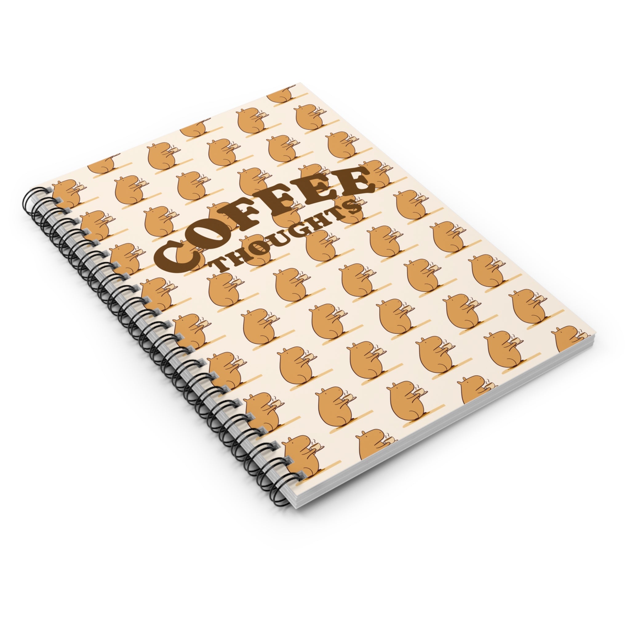 Coffee Thoughts Capybara Sips Spiral Journal