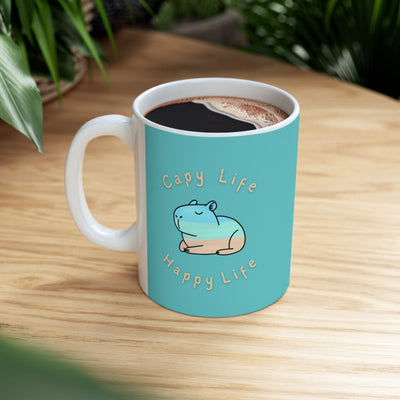 Capy Life Happy Life Capybara Mug – Coastal Chill Coffee Mug