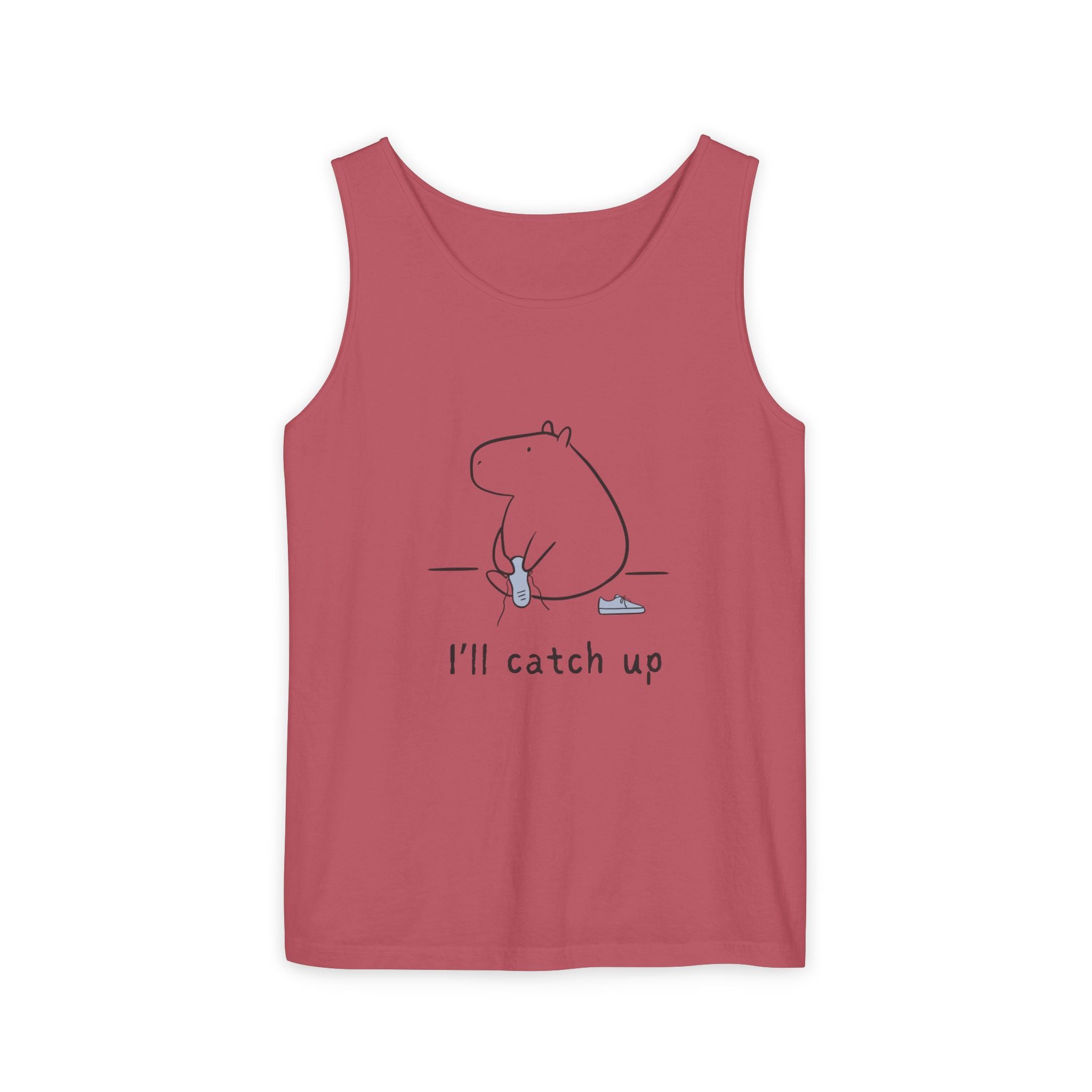 Funny Capybara Tank Top – “I'll Catch Up’” Premium Comfort Colors Tank