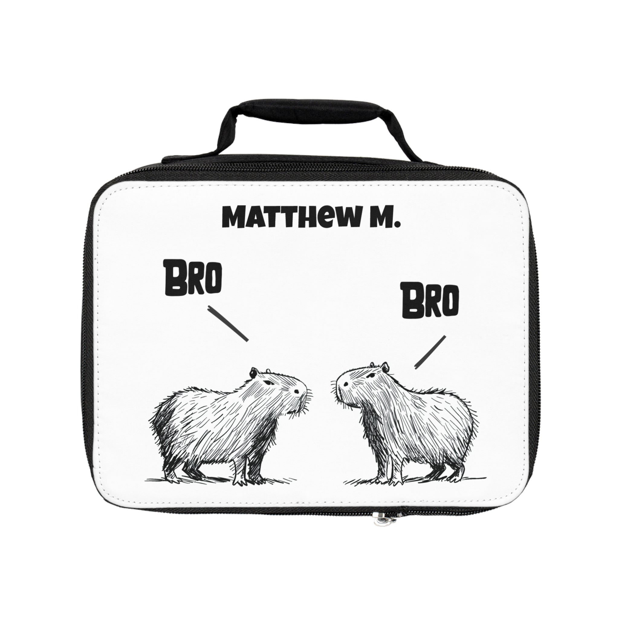 Personalized Kids Lunch Box – Funny Capybara “Bro Bro” Lunchbox with Name