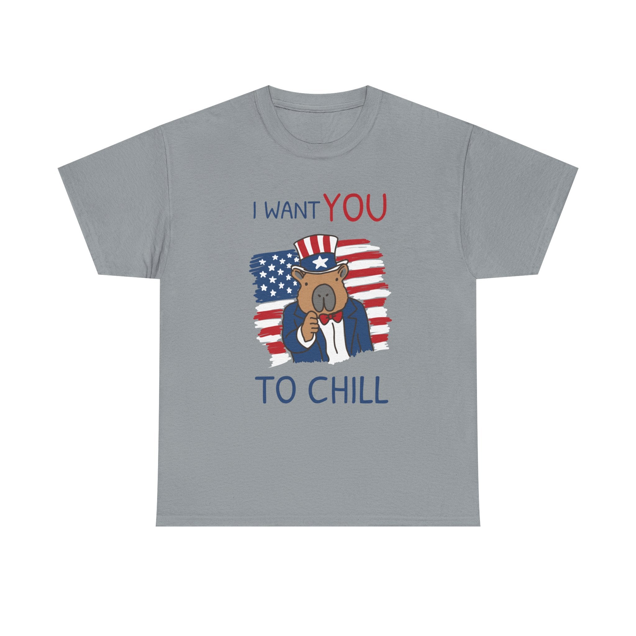 I Want You to Chill Capybara Patriotic Heavy Tee