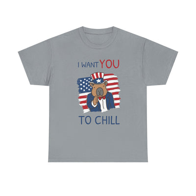 I Want You to Chill Capybara Patriotic Heavy Tee