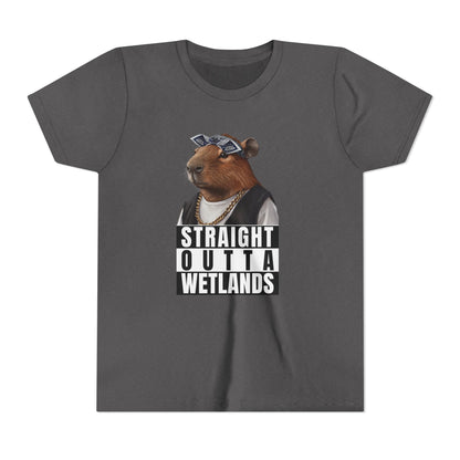 Straight Outta Wetlands II, Capybara Unisex Youth Tee