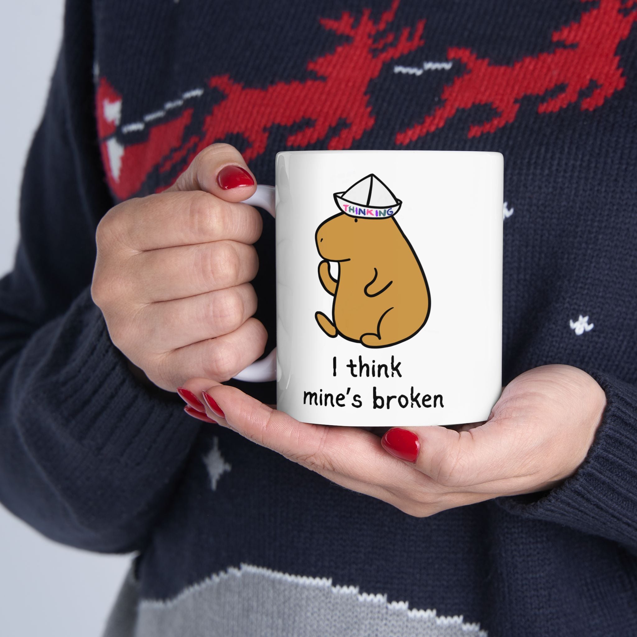 "I think mine's broken" Capybara Funny Coffee Mug