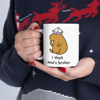 "I think mine's broken" Capybara Funny Coffee Mug