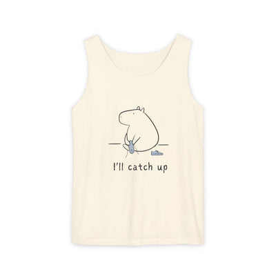 Funny Capybara Tank Top – “I'll Catch Up’” Premium Comfort Colors Tank