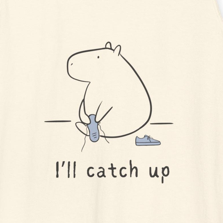 Funny Capybara Tank Top – “I'll Catch Up’” Premium Comfort Colors Tank
