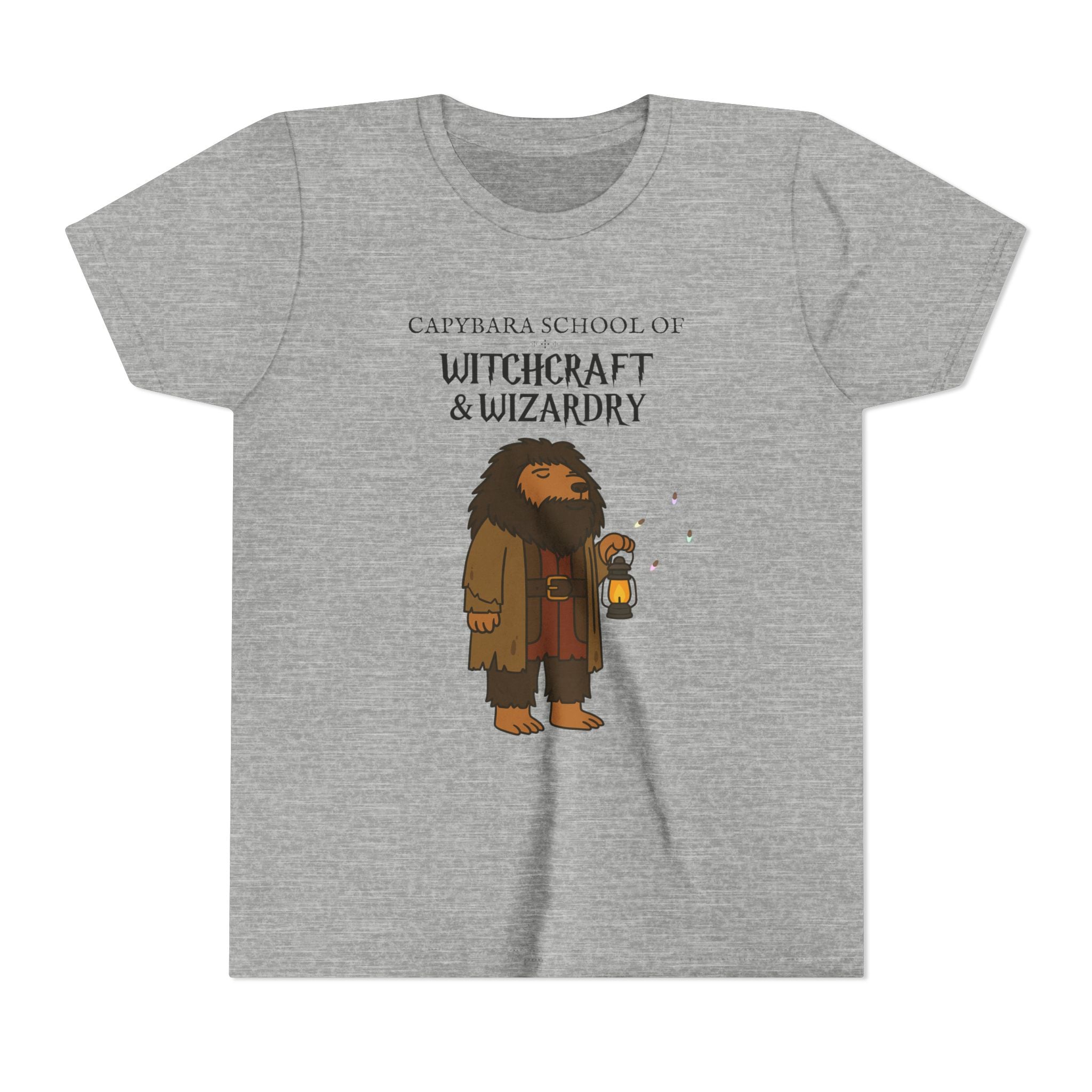 Whimsical Youth Tee - Capybara School of Witchcraft & Wizardry, Funny Hagrid Parody | Magical Fandom Gift |  Youth Capygrid Unisex Tee
