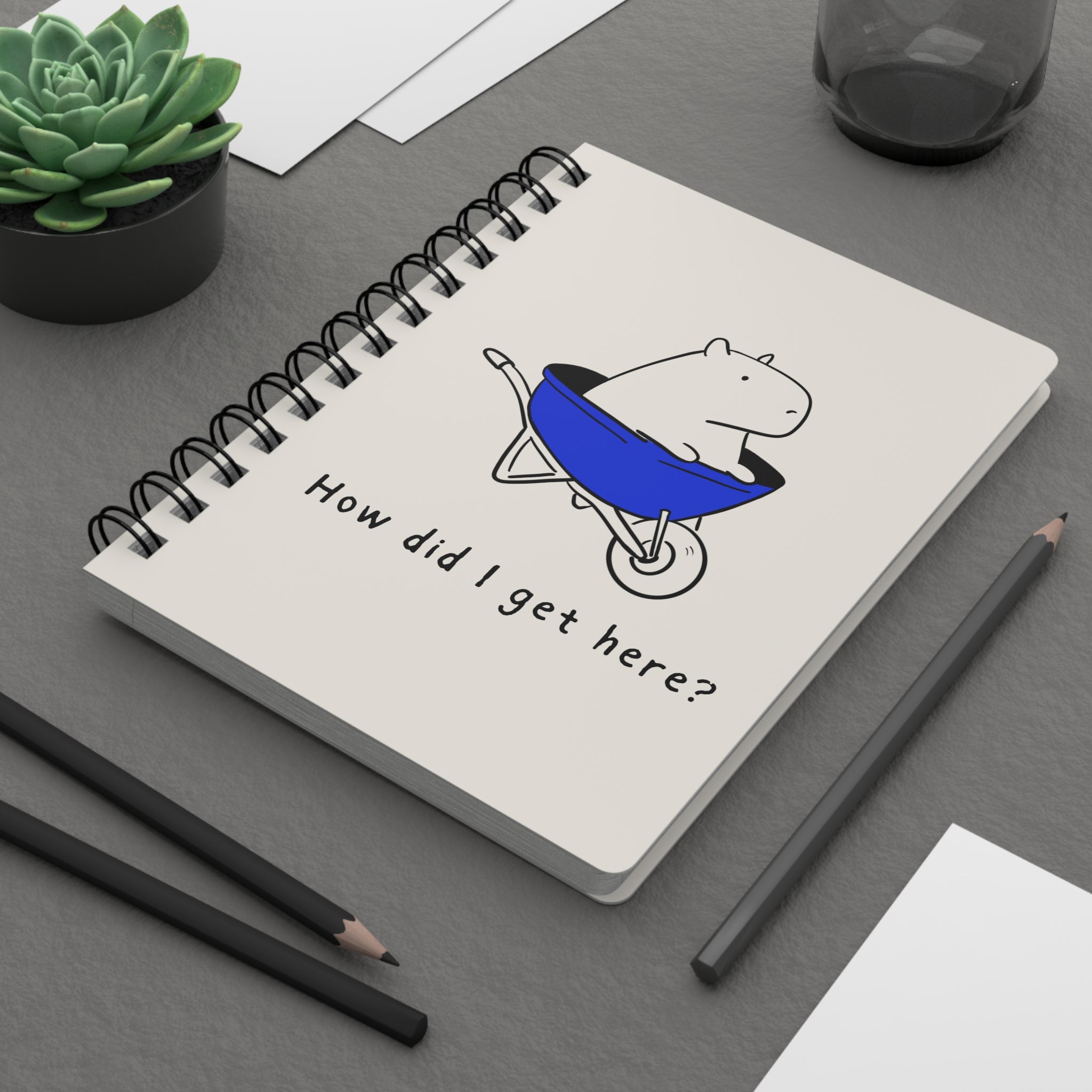 Funny Capybara Notebook – “How Did I Get Here?” Humor Journal