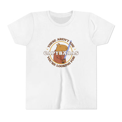 Comic Star Paws Shirt – These Aren’t the Capybaras You’re Looking For – Minimalist Capybara Tee – Geeky Gift for Kids – Chill Sci-Fi Unisex Youth Tee