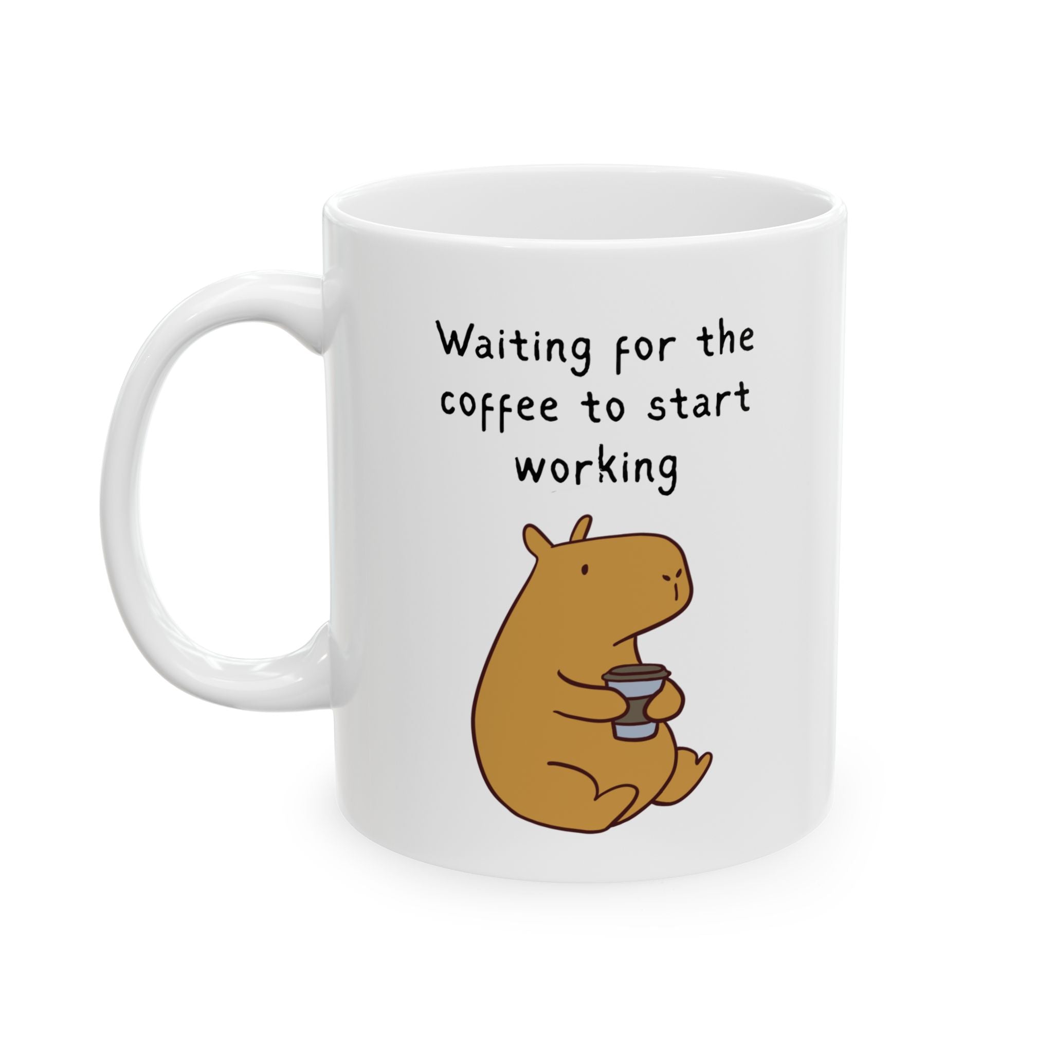 Waiting for the Coffee to Start Working Capybara Mug