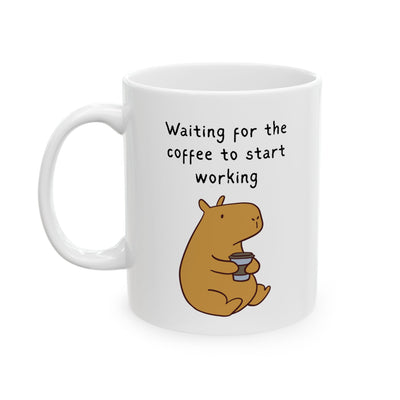 Waiting for the Coffee to Start Working Capybara Mug