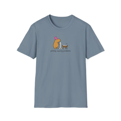 Politely causing problems - Softstyle Adult T-Shirt