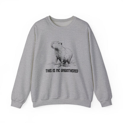 Unisex Capybara Sweatshirt - This Is Me Unbothered | Cozy Minimalist Crewneck