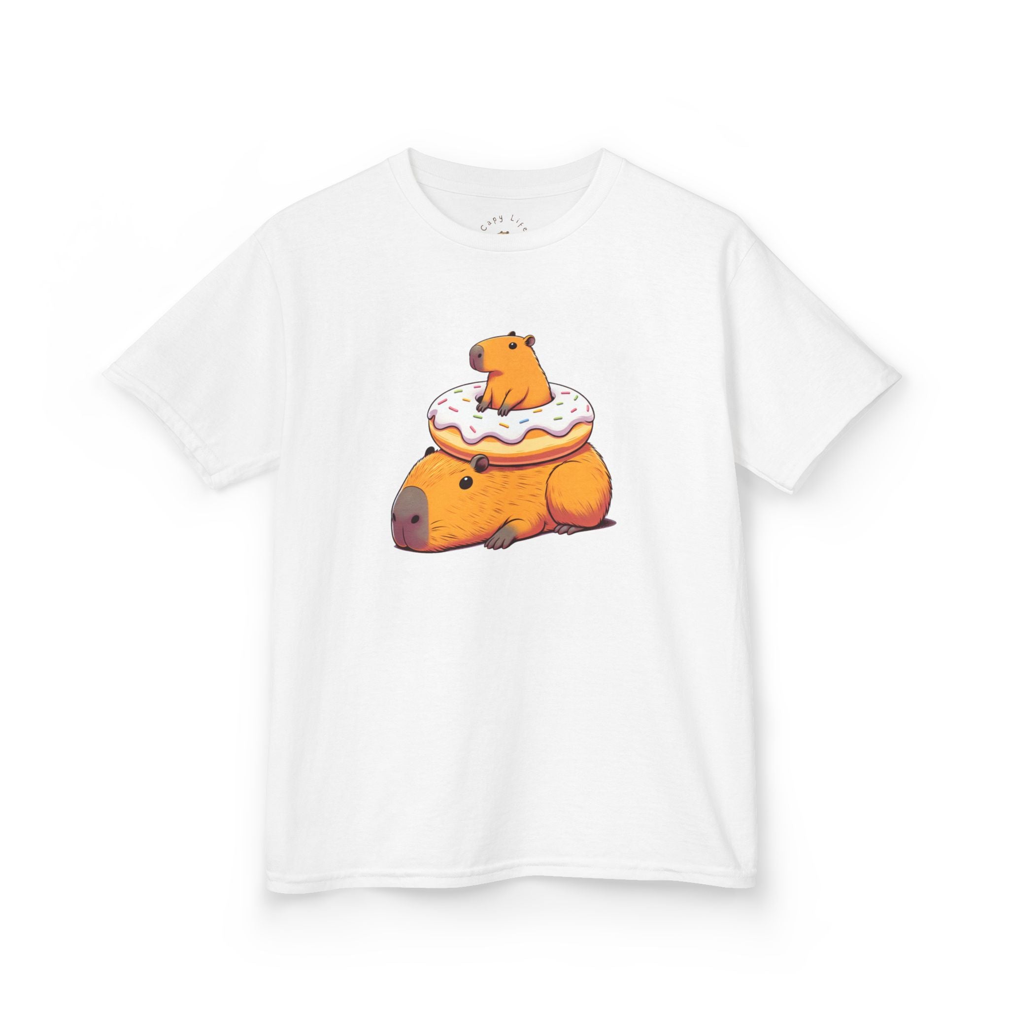 Kids Tee - Capybaras Stuck in Donut Funny Graphic Design