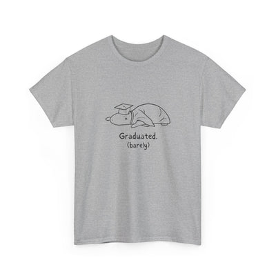 Funny Graduation Shirt – “Graduated (Barely)” Capybara Heavy Tee
