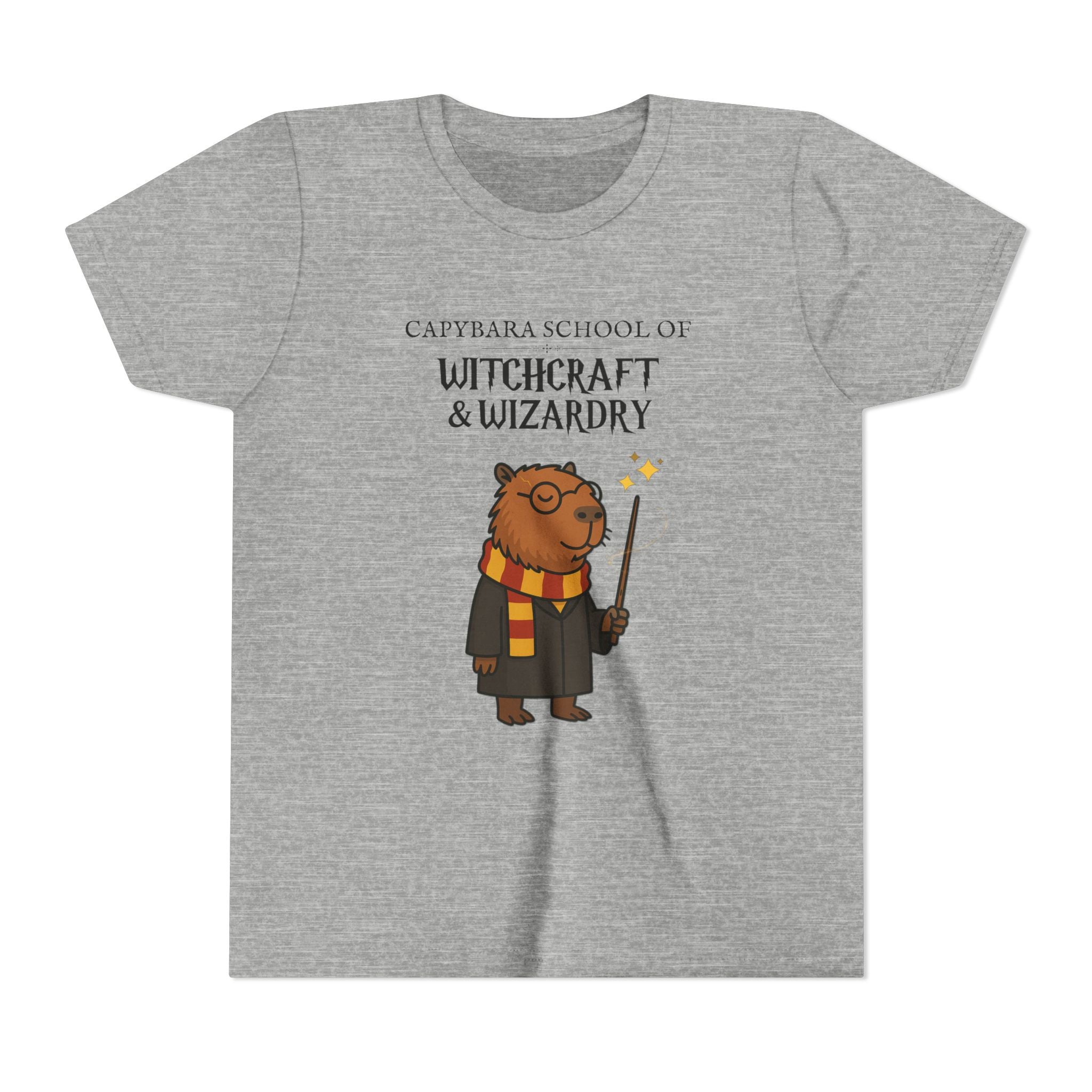 Whimsical Youth Tee - Capybara School of Witchcraft & Wizardry, Funny Hairy Potter Parody | Magical Fandom Gift |  Youth Hairy Potter Unisex Tee