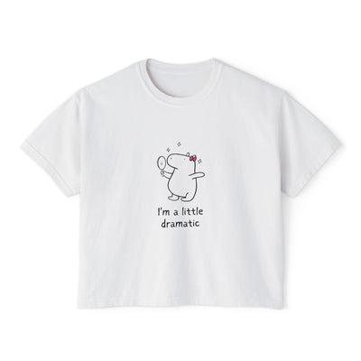Funny Womens Boxy Tee - "I'm a little dramatic" Capybara Boxy Tee
