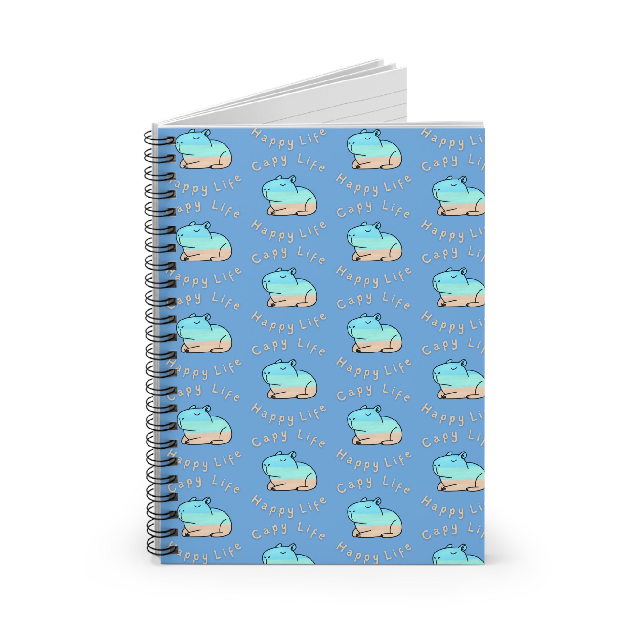 Capy Life Pattern Spiral Notebook – Coastal Capybara Journal
