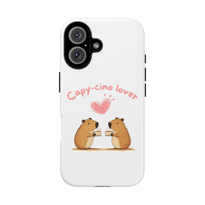 Capybara coffee lover phone case design - detail view