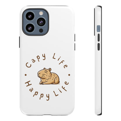 Capy Life Happy Life Signature Logo Phone Case