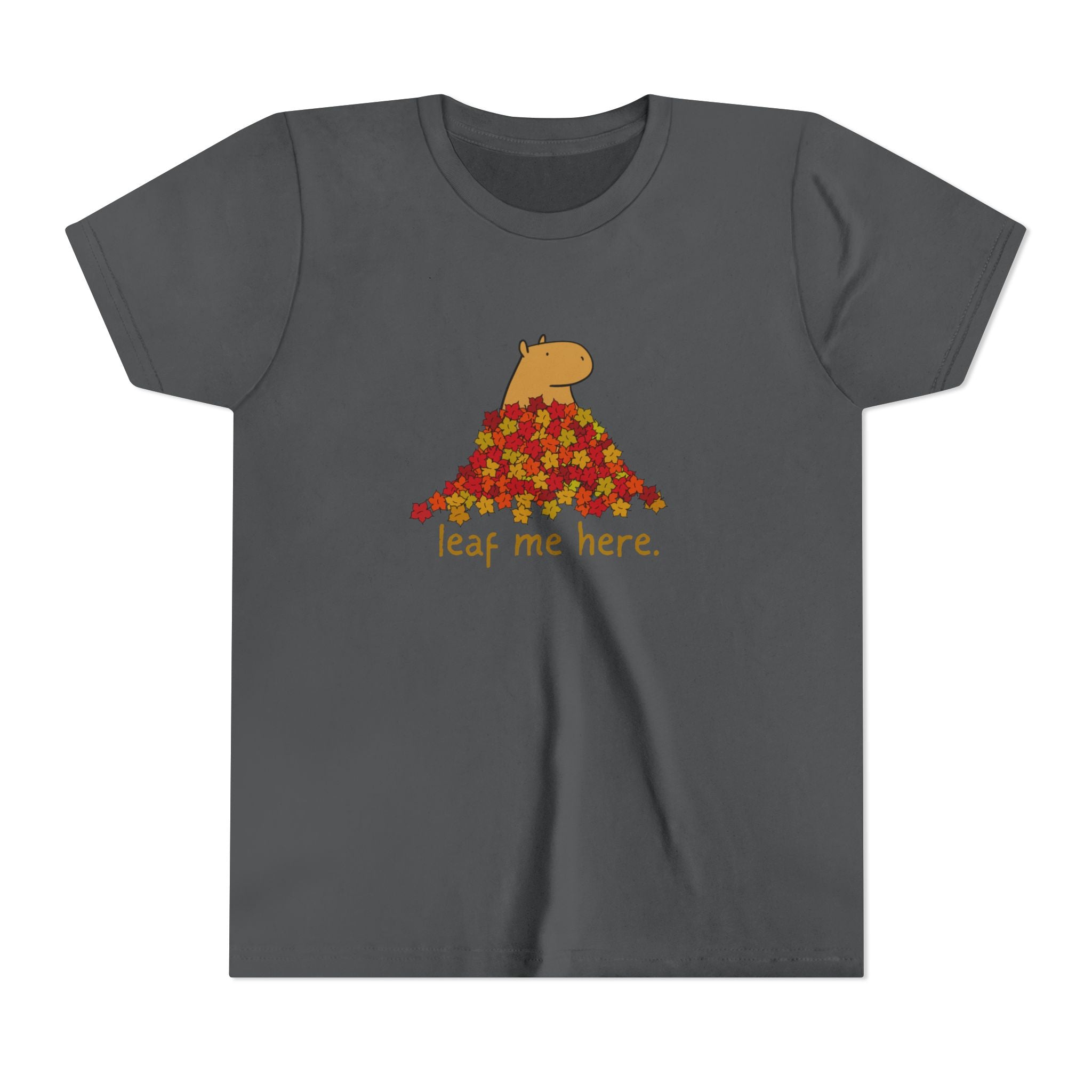 Leaf Me Here Capybara Leaf Pile Youth Tee