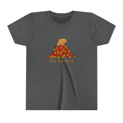 Leaf Me Here Capybara Leaf Pile Youth Tee