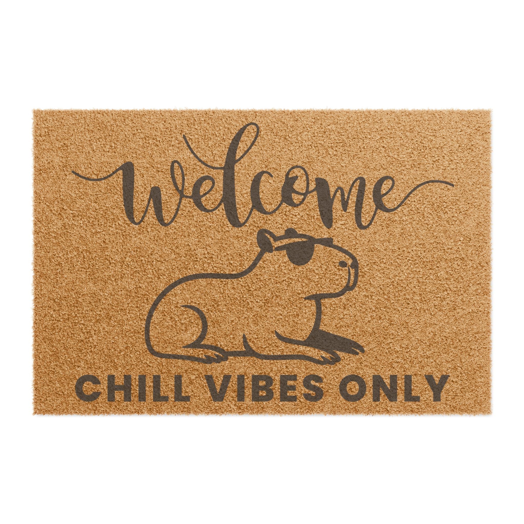 Welcome Doormat - Chill Vibes Only, Cozy Home Decor, Housewarming Gift, Indoor/Outdoor Mat, Pet-Friendly Entryway Mat